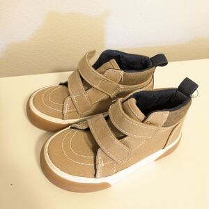 Tan Kids Shoes with Velcro Straps